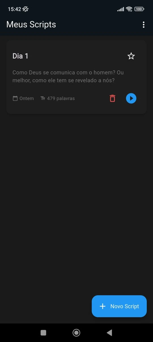 Teleprompter Home Screen